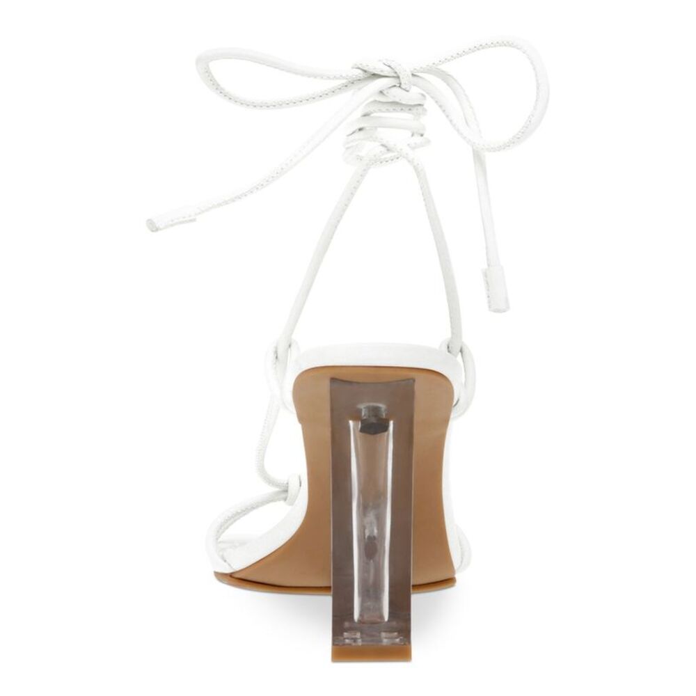WILD PAIR Womens Nude White Santeago Square Toe Wedge Heeled Thong Sandals 7 M - Picture 2 of 4